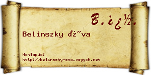 Belinszky Éva névjegykártya